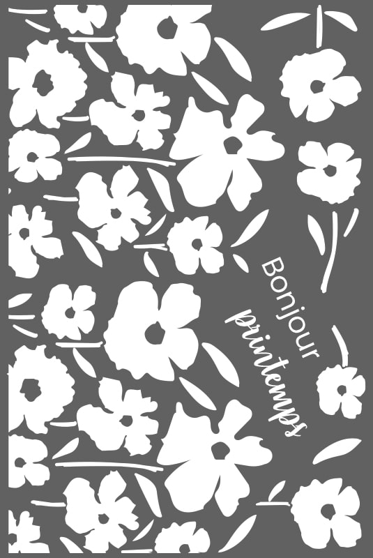 Adhesifs de vitrine KitCustom - collection printemps ete - fleurs blanches