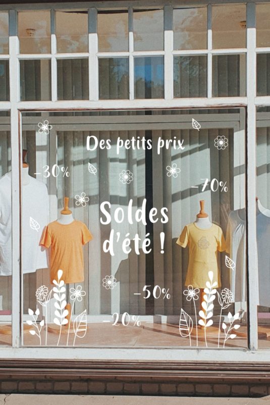 Stickers de vitrine Soldes d'été, modèle "2" – Image 3