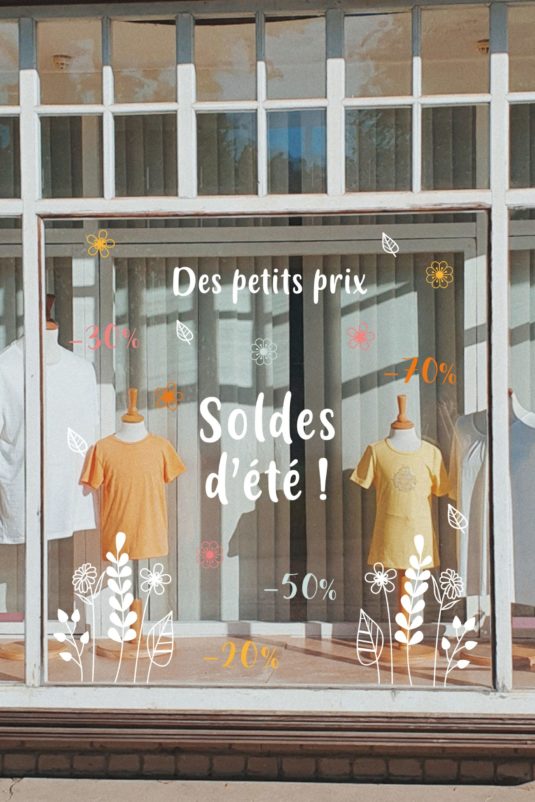 Stickers de vitrine Soldes d'été, modèle "3" – Image 3