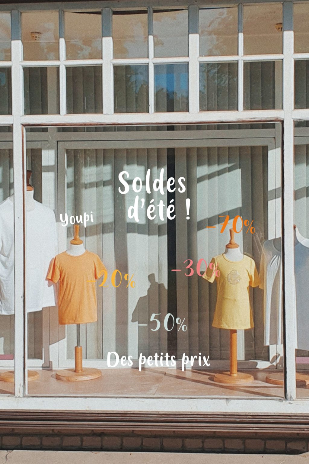 Stickers de vitrine Soldes d'été, modèle "5"