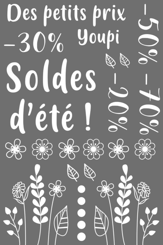 Stickers de vitrine Soldes d'été, modèle "2" – Image 2